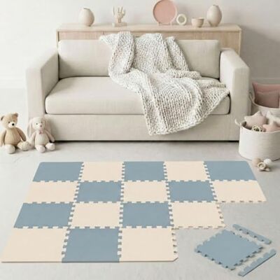 LittleTom Spielmatte Baby Puzzlematte mit Rand 18 Teile je 30x30 cm Krabbelmatte 180x90 cm Bodenmatte Kinder Puzzle Teppich Kinderzimmer Eva Schaumstoff Bodenschutzmatte Spielteppich BPA-frei LittleTom Spielmatte Baby Puzzlematte mit Rand 18 Teile je 30x30 cm Krabbelmatte 180x90 cm Bodenmatte Kinder Puzzle Teppich Kinderzimmer Eva Schaumstoff Bodenschutzmatte Spielteppich BPA-frei