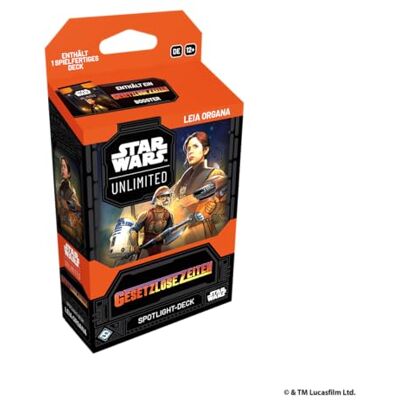 Asmodee FFG Star Wars: Unlimited Trading Card Game Gesetzlose Zeiten Spotlight Deck Leia Organa, Exklusive Karten, TCG für Kinder und Erwachsene, Alter 12+, 2+ Spieler, 20 Minuten, Deutsch Asmodee FFG Star Wars: Unlimited Trading Card Game Gesetzlose Zeiten Spotlight Deck Leia Organa, Exklusive Karten, TCG für Kinder und Erwachsene, Alter 12+, 2+ Spieler, 20 Minuten, Deutsch