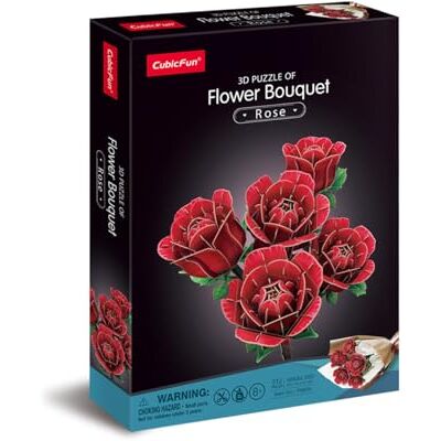 CubicFun 660865 3D Puzzle Blumen, Rosen, 3D Blumenstrauß mit 312 Teilen, DIY Deko-Bastelset für Erwachsene und Kinder ab 8 Jahren, Rot CubicFun 660865 3D Puzzle Blumen, Rosen, 3D Blumenstrauß mit 312 Teilen, DIY Deko-Bastelset für Erwachsene und Kinder ab 8 Jahren, Rot
