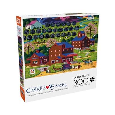 Buffalo Games Plum Valley – Charles Wysocki – 300 übergroßes Puzzle, größere Formen, ideal für Erwachsene, Senioren, Familie, Kinder, einfach zu greifen Buffalo Games Plum Valley – Charles Wysocki – 300 übergroßes Puzzle, größere Formen, ideal für Erwachsene, Senioren, Familie, Kinder, einfach zu greifen