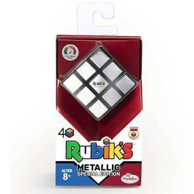 ThinkFun 76430 Rubiks Cube Metallic Der Klassiker, der original Rubik's Zauberwürfel mit Metallic-Effekt. Das Sammlerobjekt für jeden Rubiks-Fan ab 8 Jahren. ThinkFun 76430 Rubiks Cube Metallic Der Klassiker, der original Rubik's Zauberwürfel mit Metallic-Effekt. Das Sammlerobjekt für jeden Rubiks-Fan ab 8 Jahren.
