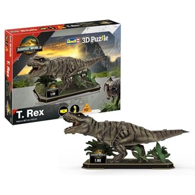 Revell Jurassic World Rebirth T.Rex 3D Puzzle mit Dioramaplatte einfacher Zusammenbau für Kinder & Erwachsene Deko & Geschenk für Dino-Fans Revell Jurassic World Rebirth T.Rex 3D Puzzle mit Dioramaplatte einfacher Zusammenbau für Kinder & Erwachsene Deko & Geschenk für Dino-Fans
