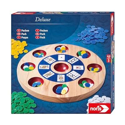 Noris Spiele - Deluxe Pochen - Holzspiel - 25,7x25,5x4,1cm Noris Spiele - Deluxe Pochen - Holzspiel - 25,7x25,5x4,1cm