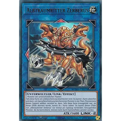 TCG MAMA-DE070 Albtraumritter Zerberus Ultra Rare Deutsch 1. Auflage im Set mit Ultrapro Toploader Yugioh TCG MAMA-DE070 Albtraumritter Zerberus Ultra Rare Deutsch 1. Auflage im Set mit Ultrapro Toploader Yugioh