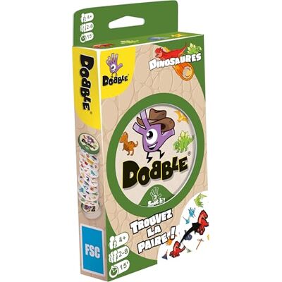 Asmodee Dobble Dinosaurier – Gesellschaftsspiel – Kartenspiel – schnelles Beobachtungsspiel für die Familie – ab 4 Jahren – 2 bis 8 Spieler – 15 Minuten – französische Version Asmodee Dobble Dinosaurier – Gesellschaftsspiel – Kartenspiel – schnelles Beobachtungsspiel für die Familie – ab 4 Jahren – 2 bis 8 Spieler – 15 Minuten – französische Version