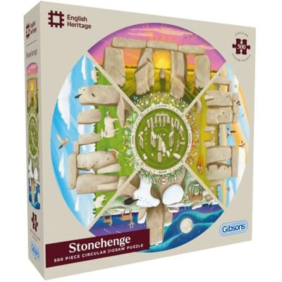 Gibsons English Heritage Stonehenge 500 Teile Kreis Puzzle für Erwachsene Prähistorisches Megalith-Denkmal mit saisonalem Kunstwerk Premium Nachhaltiges Puzzle Made in UK/EU Gibsons English Heritage Stonehenge 500 Teile Kreis Puzzle für Erwachsene Prähistorisches Megalith-Denkmal mit saisonalem Kunstwerk Premium Nachhaltiges Puzzle Made in UK/EU