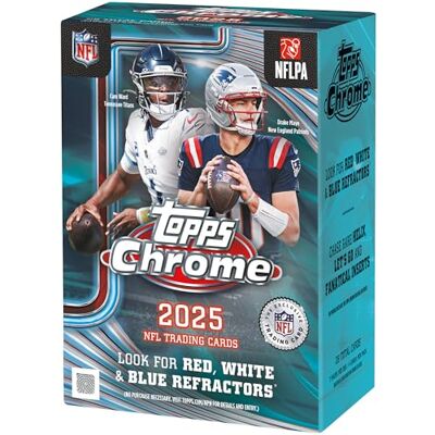 Topps 2025 Chrome Football – werkseitig versiegelt – Value Box Topps 2025 Chrome Football – werkseitig versiegelt – Value Box