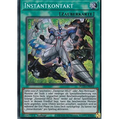 TCG POTE-DE052 Instantkontakt Secret Rare Deutsch 1. Auflage im Set mit Ultrapro Toploader Yugioh TCG POTE-DE052 Instantkontakt Secret Rare Deutsch 1. Auflage im Set mit Ultrapro Toploader Yugioh