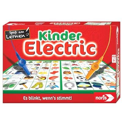 noris Kinder Electric Lernspiel – Zuordnungsspiel mit Lichtsignal bei richtiger Antwort, 12 Bildtafeln, Batterie betrieben – pädagogisches Spielzeug Kinder ab 4 Jahren noris Kinder Electric Lernspiel – Zuordnungsspiel mit Lichtsignal bei richtiger Antwort, 12 Bildtafeln, Batterie betrieben – pädagogisches Spielzeug Kinder ab 4 Jahren