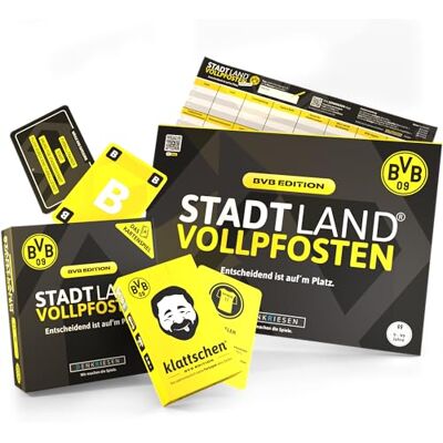 DENKRIESEN BVB Fan Bundle SLV Spielblock, Kartenspiel & Klattschen Drei offizielle Borussia Dortmund Kartenspiele, Partyspiele und Gesellschaftsspiele für Fußballfans. DENKRIESEN BVB Fan Bundle SLV Spielblock, Kartenspiel & Klattschen Drei offizielle Borussia Dortmund Kartenspiele, Partyspiele und Gesellschaftsspiele für Fußballfans.