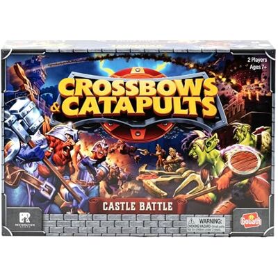 Goliath Crossbows & Catapults, Strategisches Brettspiel für Kinder ab 7 Jahren, Katapult gegen Burg, Spiel für 2 Spieler, durchschnittliche Spieldauer von 20 bis 30 Minuten Goliath Crossbows & Catapults, Strategisches Brettspiel für Kinder ab 7 Jahren, Katapult gegen Burg, Spiel für 2 Spieler, durchschnittliche Spieldauer von 20 bis 30 Minuten