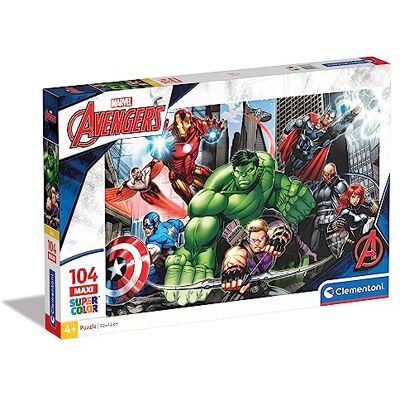 Clementoni 23688 Maxi Avengers Assemble – Puzzle 104 Teile ab 4 Jahren, farbenfrohes Kinderpuzzle mit extra großen Puzzleteilen, Geschicklichkeitsspiel für Kinder Clementoni 23688 Maxi Avengers Assemble – Puzzle 104 Teile ab 4 Jahren, farbenfrohes Kinderpuzzle mit extra großen Puzzleteilen, Geschicklichkeitsspiel für Kinder