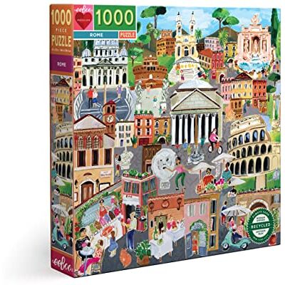 eeBoo Erwachsene 1000 Teile über die Stadt Rom in Italien, Puzzle aus recyceltem Karton, Maße: 58,4 x 58,4 cm, PZTROM, Mehrfarbig eeBoo Erwachsene 1000 Teile über die Stadt Rom in Italien, Puzzle aus recyceltem Karton, Maße: 58,4 x 58,4 cm, PZTROM, Mehrfarbig