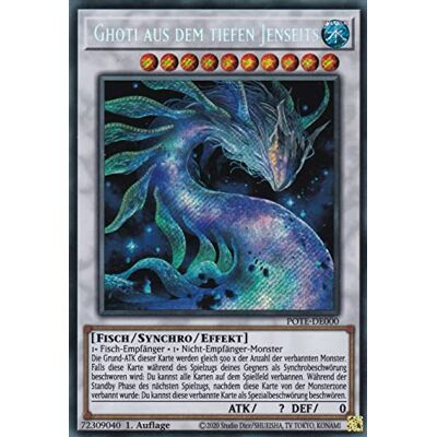 TCG POTE-DE000 Ghoti aus dem tiefen Jenseits Secret Rare Deutsch 1. Auflage im Set mit Ultrapro Toploader Yugioh TCG POTE-DE000 Ghoti aus dem tiefen Jenseits Secret Rare Deutsch 1. Auflage im Set mit Ultrapro Toploader Yugioh