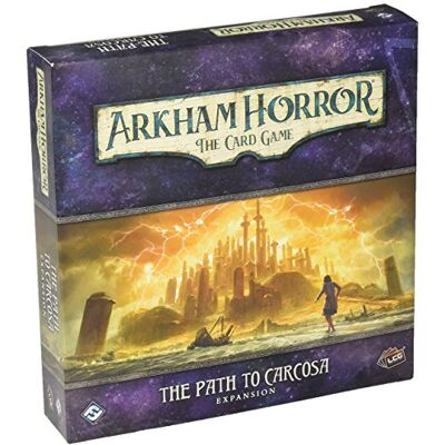 Fantasy Flight Games , Arkham Horror The Card Game: Deluxe Expansion 2. The Path to Carcosa , Card Game , Ages 14+ , 1 to 4 Players , 60 to 120 Minutes Playing Time Fantasy Flight Games , Arkham Horror The Card Game: Deluxe Expansion 2. The Path to Carcosa , Card Game , Ages 14+ , 1 to 4 Players , 60 to 120 Minutes Playing Time