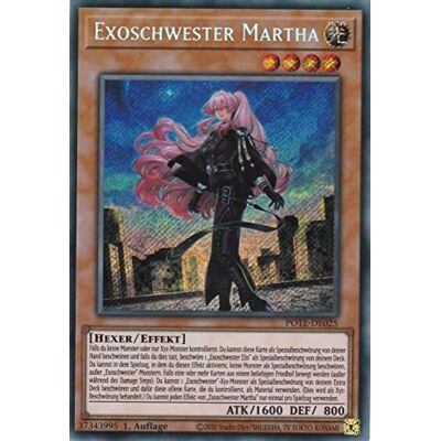 TCG Exoschwester Martha Secret Rare Deutsch 1. Auflage im Set mit Ultrapro Toploader Yugioh TCG Exoschwester Martha Secret Rare Deutsch 1. Auflage im Set mit Ultrapro Toploader Yugioh