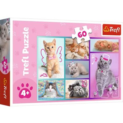 Trefl Niedliche Kätzchen Puzzle 60 Elemente Bunte Puzzles mit Tieren, Katzen, Collage, Kreative Unterhaltung, Spaß für Kinder ab 4 Jahren Trefl Niedliche Kätzchen Puzzle 60 Elemente Bunte Puzzles mit Tieren, Katzen, Collage, Kreative Unterhaltung, Spaß für Kinder ab 4 Jahren