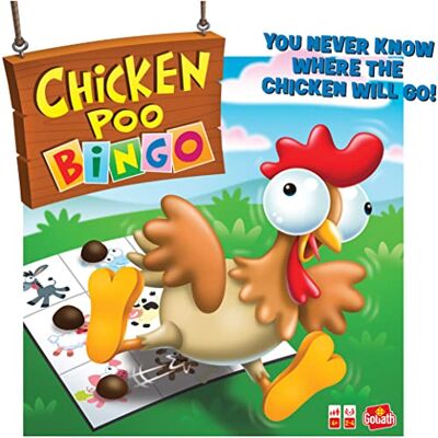Goliath Chicken Poo Bingo: Man weiß nie, wohin das Huhn gehen Wird! Kinderspiele Für 2–4 Spieler ab 4 Jahren Goliath Chicken Poo Bingo: Man weiß nie, wohin das Huhn gehen Wird! Kinderspiele Für 2–4 Spieler ab 4 Jahren