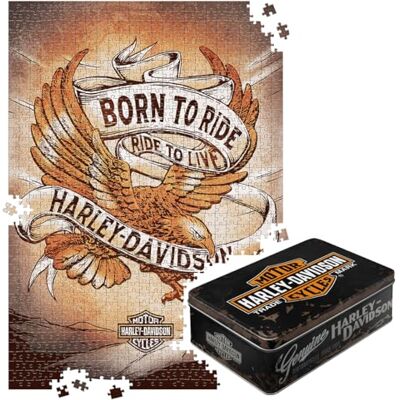ART Retro Puzzle 1000 Teile, 68 x 48 cm, Harley-Davidson – Genuine – Geschenk-Idee für Biker, Original Lizenzprodukt (OLP), für Erwachsene, in Vintage-Metalldose als Geschenkverpackung ART Retro Puzzle 1000 Teile, 68 x 48 cm, Harley-Davidson – Genuine – Geschenk-Idee für Biker, Original Lizenzprodukt (OLP), für Erwachsene, in Vintage-Metalldose als Geschenkverpackung