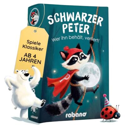 Rabano Schwarzer Peter Kartenspiel für Kinder Spieleklassiker Familienspiel einfach erklärt für unterwegs & Zuhause Lernspiel & Geschenk für Jungen & Mädchen, ab 4,5,6,7,8,9 Jahren Rabano Schwarzer Peter Kartenspiel für Kinder Spieleklassiker Familienspiel einfach erklärt für unterwegs & Zuhause Lernspiel & Geschenk für Jungen & Mädchen, ab 4,5,6,7,8,9 Jahren