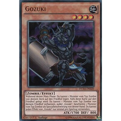 TCG DUSA-DE020 Gozuki Ultra Rare Deutsch im Set mit Ultrapro Toploader Yugioh TCG DUSA-DE020 Gozuki Ultra Rare Deutsch im Set mit Ultrapro Toploader Yugioh
