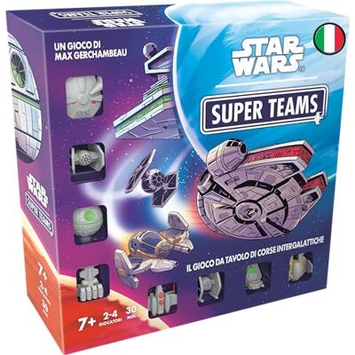 Asmodee Star Wars Super Teams Space Rennen Brettspiel für 2-4 Spieler ab 7 Jahren, Kartenspiel mit Miniaturen 30 Minuten, Italienische Version Asmodee Star Wars Super Teams Space Rennen Brettspiel für 2-4 Spieler ab 7 Jahren, Kartenspiel mit Miniaturen 30 Minuten, Italienische Version