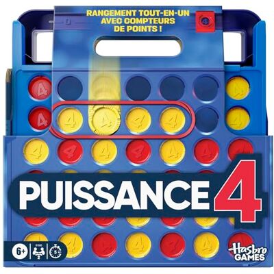 Offizielles Hasbro Games Power 4 (Edition 2025) All-in-One-Aufbewahrung, Transportkoffer, Punktezähler ab 6 Jahren 2 Spieler Familienspiele – französische Version Offizielles Hasbro Games Power 4 (Edition 2025) All-in-One-Aufbewahrung, Transportkoffer, Punktezähler ab 6 Jahren 2 Spieler Familienspiele – französische Version