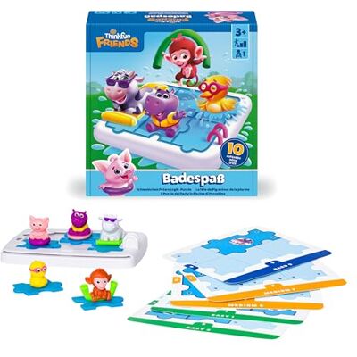 ThinkFun Friends: Badespaß Logikspiel ab 3 Jahre Spiel für 1 Spieler, Das platschnasse Knobelspiel mit Schweinchen Peter, Geschenk für Jungen und Mädchen ThinkFun Friends: Badespaß Logikspiel ab 3 Jahre Spiel für 1 Spieler, Das platschnasse Knobelspiel mit Schweinchen Peter, Geschenk für Jungen und Mädchen