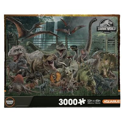 AQUARIUS Jurassic World Größentabelle, 3000-teiliges Puzzle (3000 Teile Puzzle) – blendfrei – präzise Passform – offiziell Lizenziertes Jurassic World Merchandise & Sammlerstücke – 107,7 x 89,9 cm AQUARIUS Jurassic World Größentabelle, 3000-teiliges Puzzle (3000 Teile Puzzle) – blendfrei – präzise Passform – offiziell Lizenziertes Jurassic World Merchandise & Sammlerstücke – 107,7 x 89,9 cm