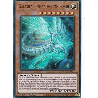 TCG MAMA-DE057 Galaxieaugen-Nachglimmdrache Ultra Rare Deutsch 1. Auflage im Set mit Ultrapro Toploader Yugioh TCG MAMA-DE057 Galaxieaugen-Nachglimmdrache Ultra Rare Deutsch 1. Auflage im Set mit Ultrapro Toploader Yugioh