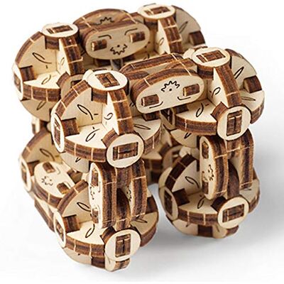 UGEARS Flexi Cubus – 3D Holz-Puzzle – Mechanischer Flexi Würfel – Anti-Stress 3D-Puzzle – Verbessert Aufmerksamkeit und Konzentration – Selbstmontage Modell – 144 Teile Bausatz UGEARS Flexi Cubus – 3D Holz-Puzzle – Mechanischer Flexi Würfel – Anti-Stress 3D-Puzzle – Verbessert Aufmerksamkeit und Konzentration – Selbstmontage Modell – 144 Teile Bausatz