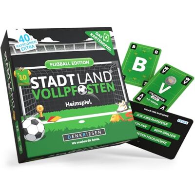 DENKRIESEN Bonuspack Stadt Land VOLLPFOSTEN Kartenspiel Fußball Edition 240 Kategorien für 3–6 Spieler ab 8 Jahren, Reise- und Familienspiel im Stadt-Land-Fluss-Stil für Fußballfans. DENKRIESEN Bonuspack Stadt Land VOLLPFOSTEN Kartenspiel Fußball Edition 240 Kategorien für 3–6 Spieler ab 8 Jahren, Reise- und Familienspiel im Stadt-Land-Fluss-Stil für Fußballfans.
