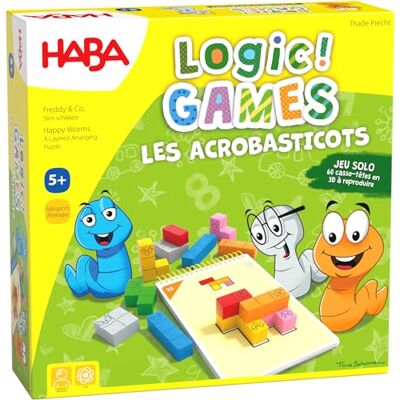 HABA Logic! Games – Die Akrobasticots – Gesellschaftsspiele – Logikspiele – 60 Puzzles – 5 Jahre und mehr – 306817 HABA Logic! Games – Die Akrobasticots – Gesellschaftsspiele – Logikspiele – 60 Puzzles – 5 Jahre und mehr – 306817