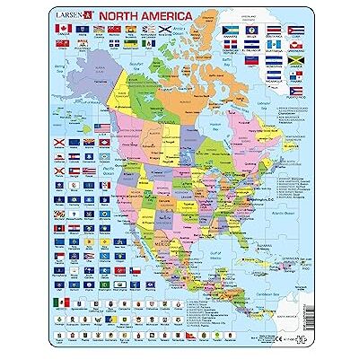 Larsen K17 Nordamerika Politisch, Englisch Ausgabe, Rahmenpuzzle mit 70 Teilen Larsen K17 Nordamerika Politisch, Englisch Ausgabe, Rahmenpuzzle mit 70 Teilen