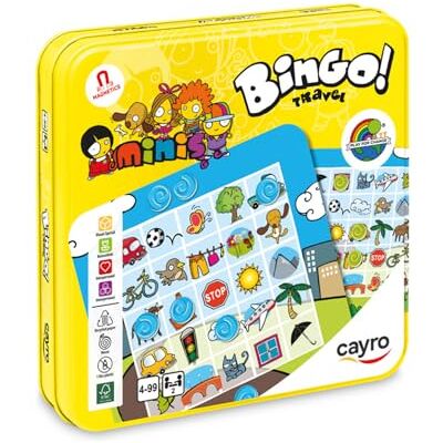 Cayro – Bingo Travel – Spiel im Reiseformat – Brettspiel für Kinder – Markieren Sie mehr Gegenstände und Tiere, um zu gewinnen – 2 Spieler – Alter 4–99 Cayro – Bingo Travel – Spiel im Reiseformat – Brettspiel für Kinder – Markieren Sie mehr Gegenstände und Tiere, um zu gewinnen – 2 Spieler – Alter 4–99