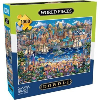 Buffalo Games Dowdle World Pieces 1000-teiliges Puzzle für Erwachsene, herausforderndes Puzzle, perfekt für Spieleabende Fertige Größe 26,75 x 19,75 Buffalo Games Dowdle World Pieces 1000-teiliges Puzzle für Erwachsene, herausforderndes Puzzle, perfekt für Spieleabende Fertige Größe 26,75 x 19,75