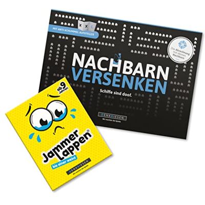 DENKRIESEN Family Pack – JAMMERLAPPEN & NACHBARN VERSENKEN Lustiges Kartenspiel & Spielblock Familienspiele für Kinder & Erwachsene Perfekt für Reisen, Spieleabende & als Geschenkidee DENKRIESEN Family Pack – JAMMERLAPPEN & NACHBARN VERSENKEN Lustiges Kartenspiel & Spielblock Familienspiele für Kinder & Erwachsene Perfekt für Reisen, Spieleabende & als Geschenkidee