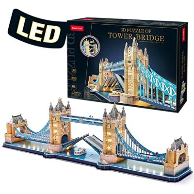 CubicFun 3D Puzzle, LED London Tower Bridge, 222 Teile Turmbrücke Puzzle 3D, Erwachsene Baumodelle Baukästen, Souvenir Geschenk, Erwachsene Kinder CubicFun 3D Puzzle, LED London Tower Bridge, 222 Teile Turmbrücke Puzzle 3D, Erwachsene Baumodelle Baukästen, Souvenir Geschenk, Erwachsene Kinder