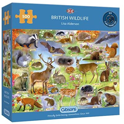 Gibsons GIBG3142 Wildlife British 500 Teile, nachhaltiges Puzzle, 100% recyceltes Premium-Karton, tolles Geschenk für Erwachsene, Games, verschieden Gibsons GIBG3142 Wildlife British 500 Teile, nachhaltiges Puzzle, 100% recyceltes Premium-Karton, tolles Geschenk für Erwachsene, Games, verschieden