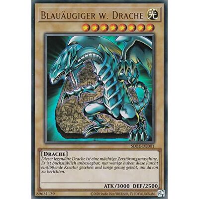 TCG SDBE-DE001 Blauäugiger w. Drache Ultra Rare Deutsch 2. Auflage im Set mit Ultrapro Toploader Yugioh TCG SDBE-DE001 Blauäugiger w. Drache Ultra Rare Deutsch 2. Auflage im Set mit Ultrapro Toploader Yugioh