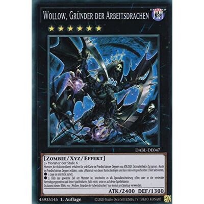 TCG DABL-DE047 Wollow, Gründer der Arbeitsdrachen Super Rare Deutsch 1. Auflage im Set mit Ultrapro Toploader Yugioh TCG DABL-DE047 Wollow, Gründer der Arbeitsdrachen Super Rare Deutsch 1. Auflage im Set mit Ultrapro Toploader Yugioh