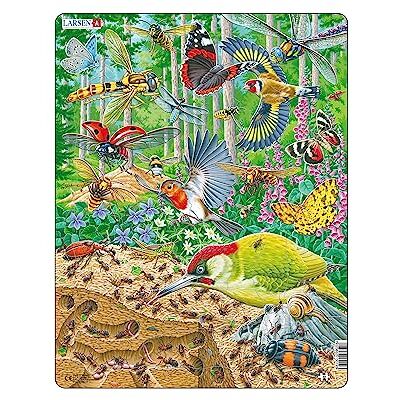 Larsen Puzzle FH46 Das Leben auf dem Waldboden, Alter 3–6, Rahmenpuzzle für Kinder, 40 Teile, naturgetreue Waldtiere, fördert Lernen & Feinmotorik Larsen Puzzle FH46 Das Leben auf dem Waldboden, Alter 3–6, Rahmenpuzzle für Kinder, 40 Teile, naturgetreue Waldtiere, fördert Lernen & Feinmotorik