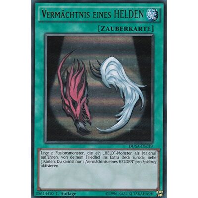 TCG DUSA-DE019 Vermächtnis eines Helden Ultra Rare Deutsch im Set mit Ultrapro Toploader Yugioh TCG DUSA-DE019 Vermächtnis eines Helden Ultra Rare Deutsch im Set mit Ultrapro Toploader Yugioh