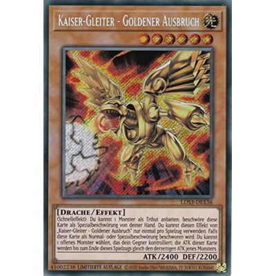 TCG LDS3-DE136 Kaiser-Gleiter Goldener Ausbruch Secret Rare Deutsch 1. Auflage im Set mit Ultrapro Toploader Yugioh TCG LDS3-DE136 Kaiser-Gleiter Goldener Ausbruch Secret Rare Deutsch 1. Auflage im Set mit Ultrapro Toploader Yugioh