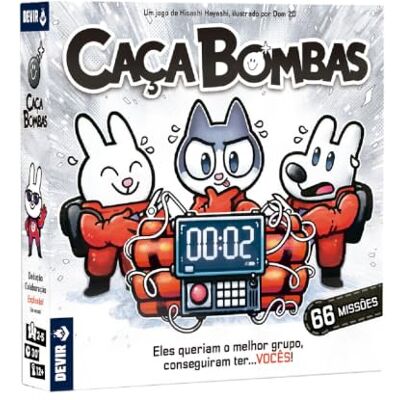 Devir Caza Bombas Brettspiel, 2-5 Spieler, auf Portugiesisch Kooperatives Spiel, interaktives Spiel, portugiesische Version Devir Caza Bombas Brettspiel, 2-5 Spieler, auf Portugiesisch Kooperatives Spiel, interaktives Spiel, portugiesische Version