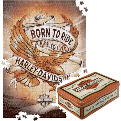 ART Retro Puzzle 1000 Teile, 68 x 48 cm, Harley-Davidson – Accessories – Geschenk-Idee für Biker, Original Lizenzprodukt (OLP), für Erwachsene, in Vintage-Metalldose als Geschenkverpackung Original Harley-Davidson Lizenzprodukt (OLP), für Erwachsene, in ART Retro Puzzle 1000 Teile, 68 x 48 cm, Harley-Davidson – Accessories – Geschenk-Idee für Biker, Original Lizenzprodukt (OLP), für Erwachsene, in Vintage-Metalldose als Geschenkverpackung Original Harley-Davidson Lizenzprodukt (OLP), für Erwachsene, in