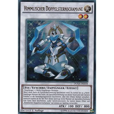 TCG DUSA-DE018 Himmlischer Doppelsternschamane Ultra Rare Deutsch im Set mit Ultrapro Toploader Yugioh TCG DUSA-DE018 Himmlischer Doppelsternschamane Ultra Rare Deutsch im Set mit Ultrapro Toploader Yugioh