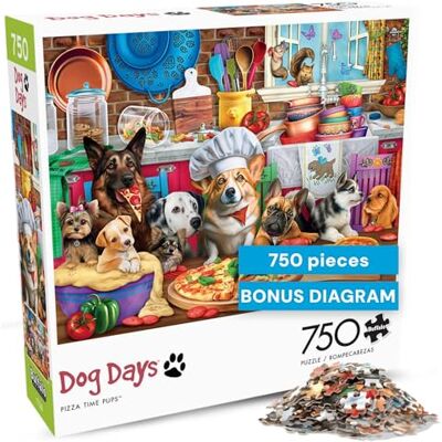 Buffalo Games Pizza Time Pups 750 Teile Puzzle Buffalo Games Pizza Time Pups 750 Teile Puzzle