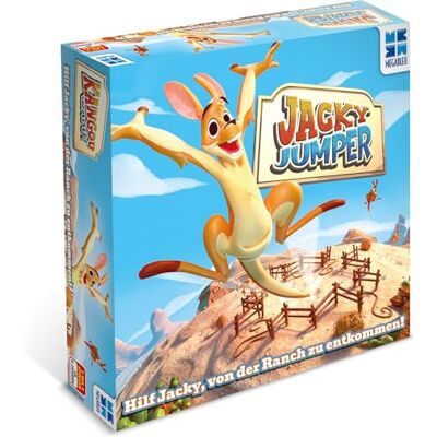 Megableu Jacky Jumper Gesellschaftsspiel für Kinder ab 4 Jahren Lass das Känguru von der Ranch springen Action- und Reflexspiel Party-Spiel für 2 bis 4 Spieler 10 Min Auf Deutsch Megableu Jacky Jumper Gesellschaftsspiel für Kinder ab 4 Jahren Lass das Känguru von der Ranch springen Action- und Reflexspiel Party-Spiel für 2 bis 4 Spieler 10 Min Auf Deutsch