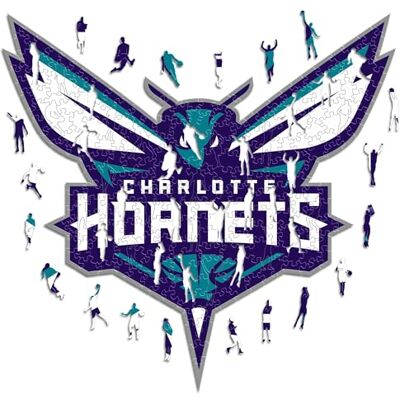 Iconic Puzzles Charlotte Hornets, Logo, Holzpuzzle, offiziell lizenziert von der NBA, 100% nachhaltig, Größe L, 500 Teile Iconic Puzzles Charlotte Hornets, Logo, Holzpuzzle, offiziell lizenziert von der NBA, 100% nachhaltig, Größe L, 500 Teile